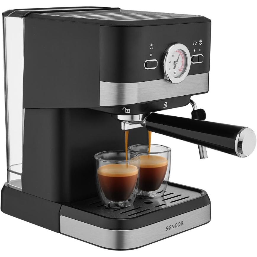 Sencor - Ročni kavni aparat za espresso 1050W/230V črna/mat krom