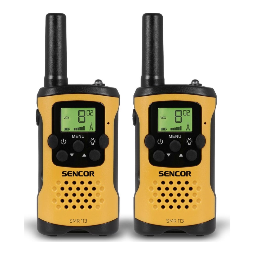 Sencor - SET 2x Walkie-talkie 3xAAA domet 5 km rumena/črna