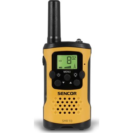 Sencor - SET 2x Walkie-talkie 3xAAA domet 5 km rumena/črna