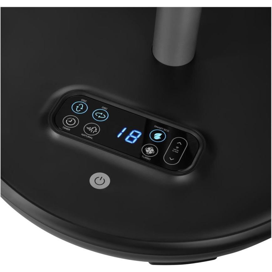 Sencor - stojni ventilator 3D UltraSilent, 26 W/230 V, Wi-Fi, črn, z daljinskim upravljalnikom