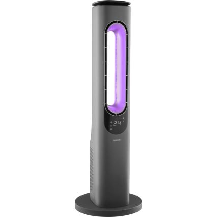 Sencor - Stolpni ventilator brez lopatic s keramičnim grelnim telesom 1200/2000W/230V, antracit + daljinski upravljalnik