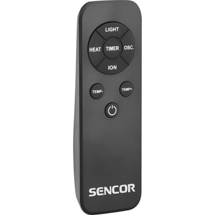 Sencor - Stolpni ventilator brez lopatic s keramičnim grelnim telesom 1200/2000W/230V, antracit + daljinski upravljalnik