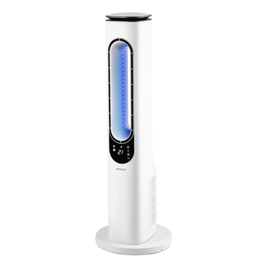 Sencor - Stolpni ventilator brez lopatic 50W/230V bela + Daljinski upravljalnik