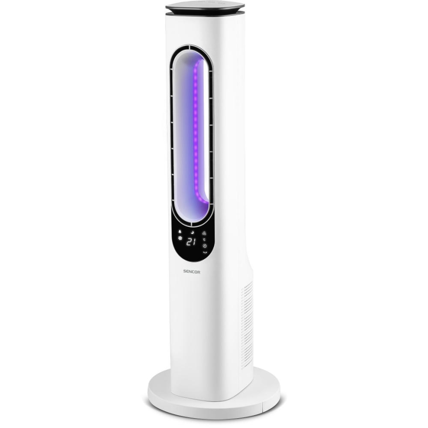 Sencor - Stolpni ventilator brez lopatic 50W/230V bela + Daljinski upravljalnik
