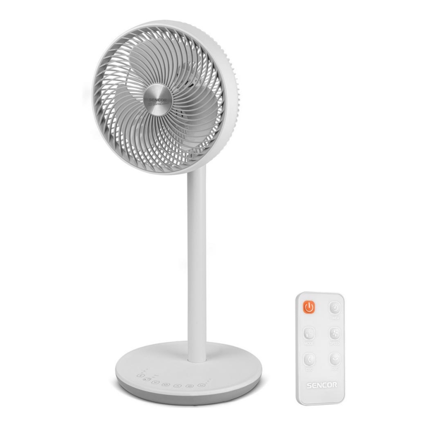 Sencor - Talni ventilator 3D UltraSilent 26W/230V bela + Daljinski upravljalnik