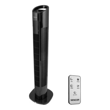 Sencor - Talni ventilator 50W/230V črn + Daljinski upravljalnik