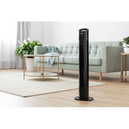 Sencor - Talni ventilator 50W/230V črn + Daljinski upravljalnik