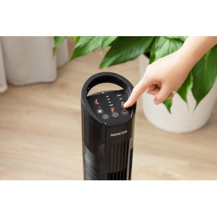 Sencor - Talni ventilator 50W/230V črn + Daljinski upravljalnik