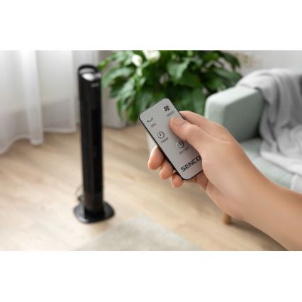 Sencor - Talni ventilator 50W/230V črn + Daljinski upravljalnik