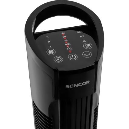 Sencor - Talni ventilator 50W/230V črn + Daljinski upravljalnik