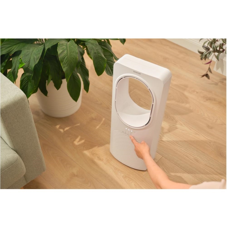 Sencor - Talni ventilator brez lopatic 50W/230V bela + Daljinski upravljalnik