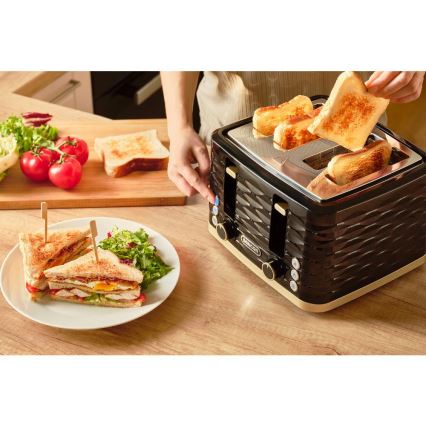 Sencor - Toster s štirimi režami 1600W/230V črna/bež