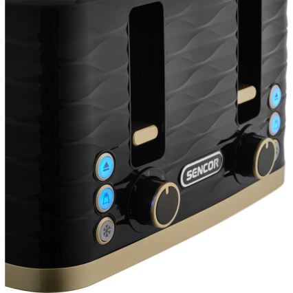 Sencor - Toster s štirimi režami 1600W/230V črna/bež