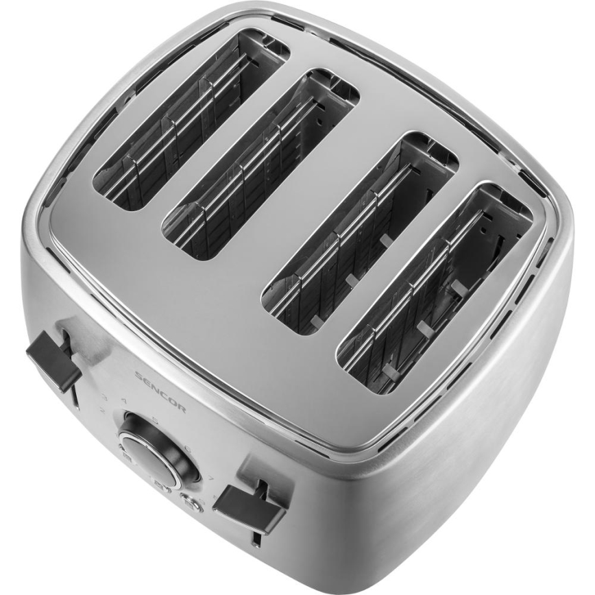 Sencor - Toster s štirimi režami 1600W/230V mat krom