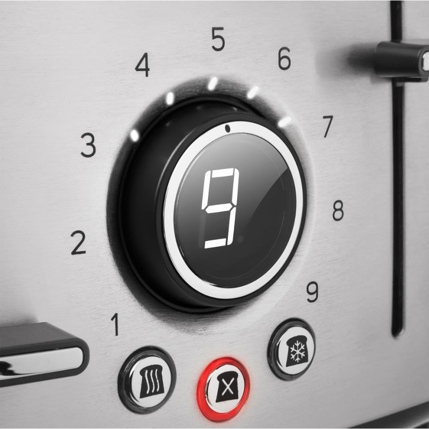 Sencor - Toster s štirimi režami 1600W/230V mat krom