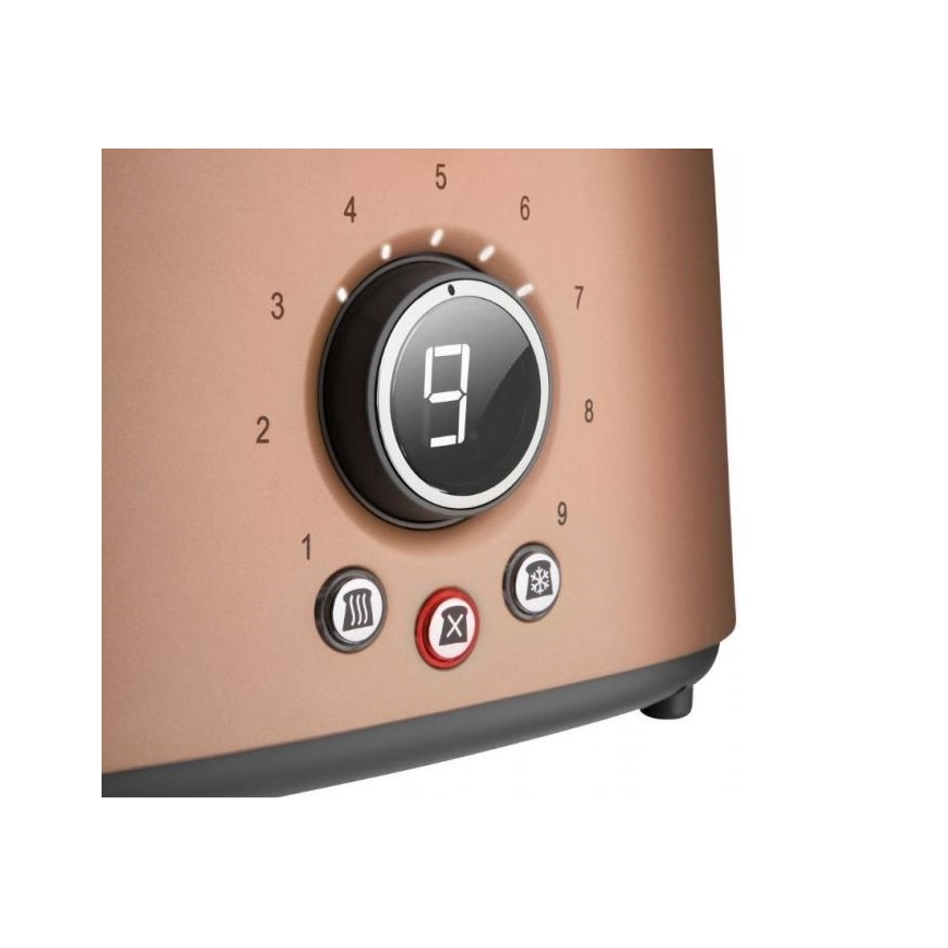 Sencor - Toster z dvema režama in rešetko za pogrevanje 1000W/230V v bakreni barvi