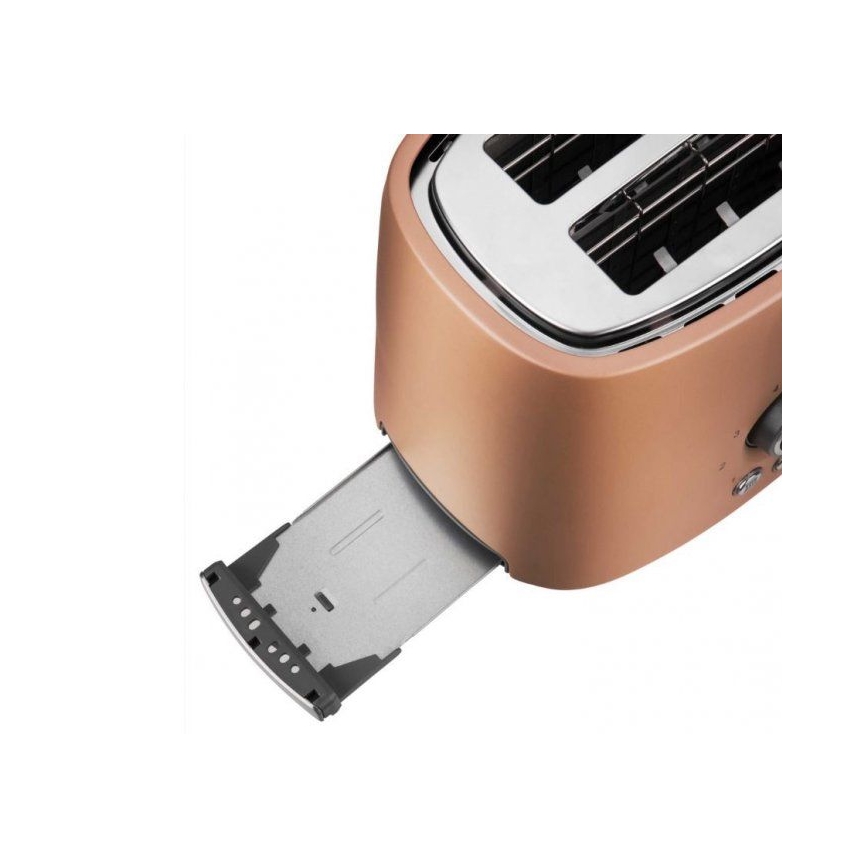 Sencor - Toster z dvema režama in rešetko za pogrevanje 1000W/230V v bakreni barvi