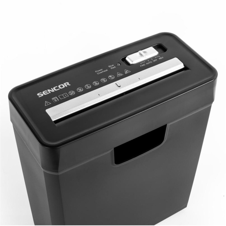 Sencor - Uničevalnik papirja A4 glasnost 10 l 190W/230V črna
