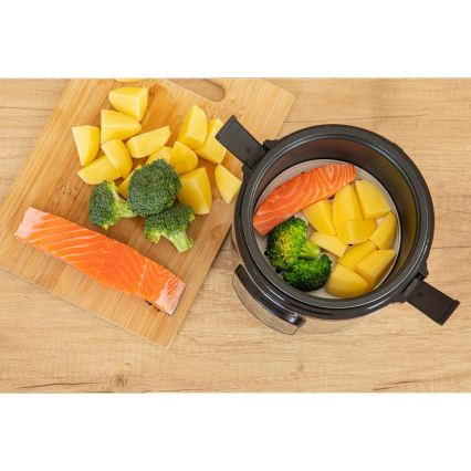 Sencor - Večfunkcijski kuhalnik za riž 350W/230V 0,6 l nerjaveče jeklo/črna