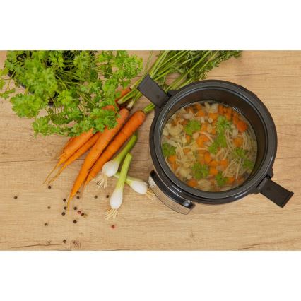 Sencor - Večfunkcijski kuhalnik za riž 350W/230V 0,6 l nerjaveče jeklo/črna