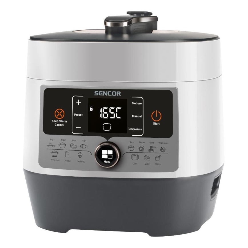 Sencor - Večnamenski električni lonec na pritisk 5,5 l 1000W/230V bela/črna