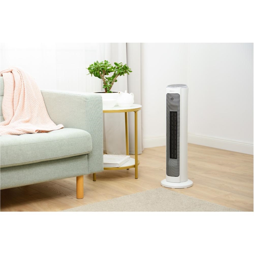 Sencor - Ventilator s keramičnim grelcem 2200W/230V Wi-Fi bela + daljinski upravljalnik