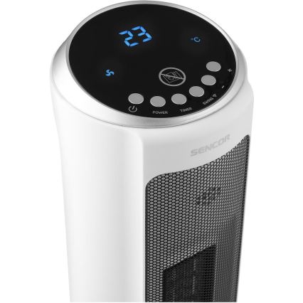 Sencor - Ventilator s keramičnim grelcem 2200W/230V Wi-Fi bela + daljinski upravljalnik