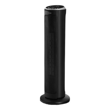 Sencor - Ventilator s keramičnim grelnim telesom 1300/2200W/230V črna + daljinski upravljalnik