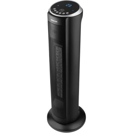 Sencor - Ventilator s keramičnim grelnim telesom 1300/2200W/230V črna + daljinski upravljalnik