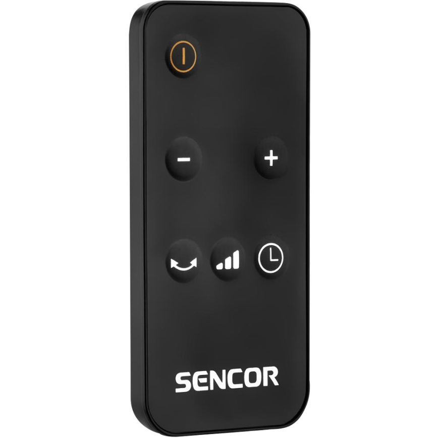 Sencor - Ventilator s keramičnim grelnim telesom 1300/2200W/230V črna + daljinski upravljalnik