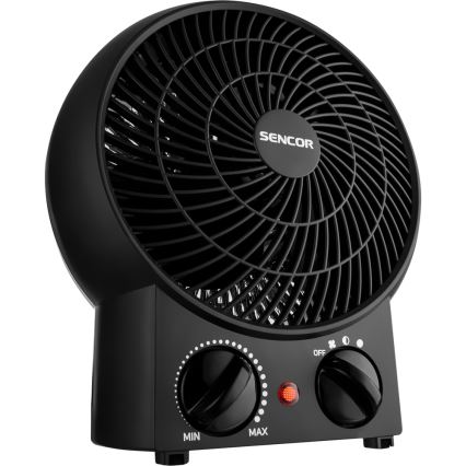 Sencor - Ventilator z gretjem 1200/2000W/230V črna