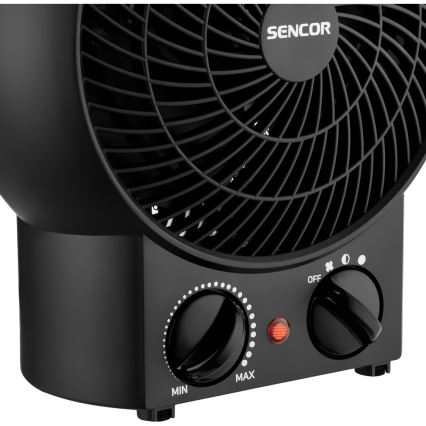 Sencor - Ventilator z gretjem 1200/2000W/230V črna