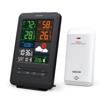 Sencor - Vremenska postaja z barvnim LCD zaslonom 5V/1xCR2032