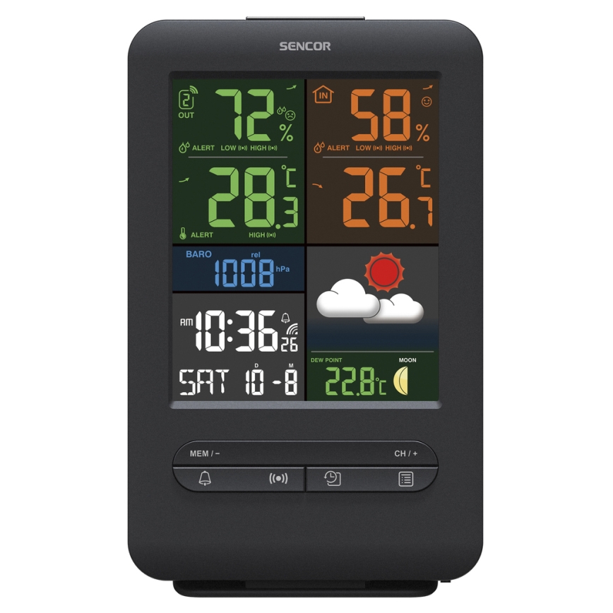 Sencor - Vremenska postaja z barvnim LCD zaslonom 5V/1xCR2032