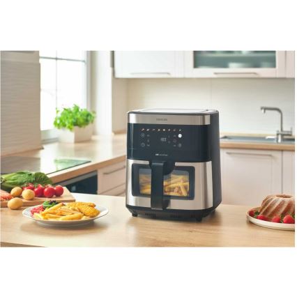 Sencor - Cvrtnik na vroč zrak 9 l 1700W/230V črna/mat krom