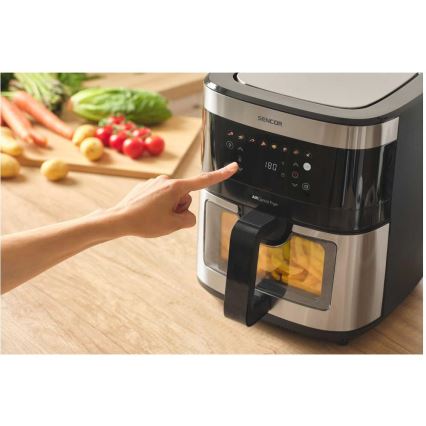 Sencor - Cvrtnik na vroč zrak 9 l 1700W/230V črna/mat krom