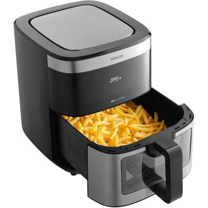 Sencor - Cvrtnik na vroč zrak 9 l 1700W/230V črna/mat krom