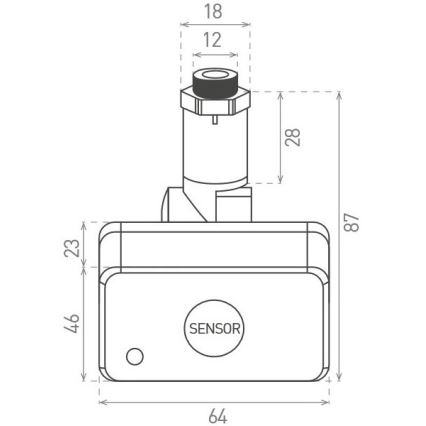 Senzor gibanja 230V IP65 črn