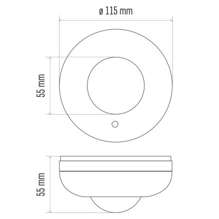 Senzor gibanja PIR B 360° 1200W/230V bela