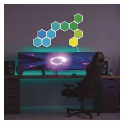SET 10x RGBIC Zatemnitveni panel LED/1,9W/230V Wi-Fi Tuya