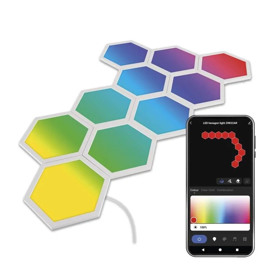 SET 10x RGBIC Zatemnitveni panel LED/1,9W/230V Wi-Fi Tuya