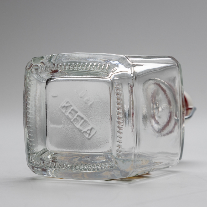 Set 1x steklenica in 2x Majhni kozarci prozorna s lisica motif