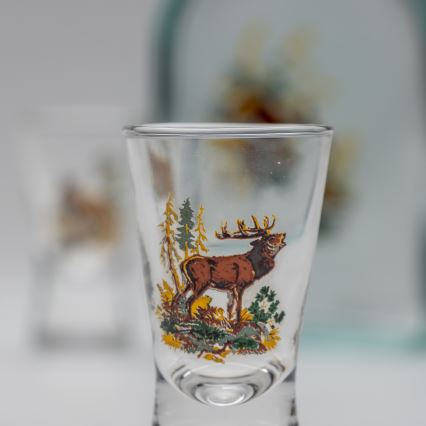 Set 1x steklenica in 2x Majhni kozarci prozorna s zajec motif