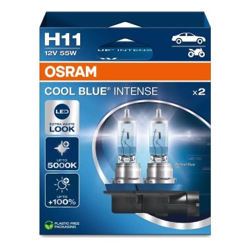 SET 2x Avto žarnica COOL MODRA H11 PGJ19-2/55W/12V 5000K - Osram