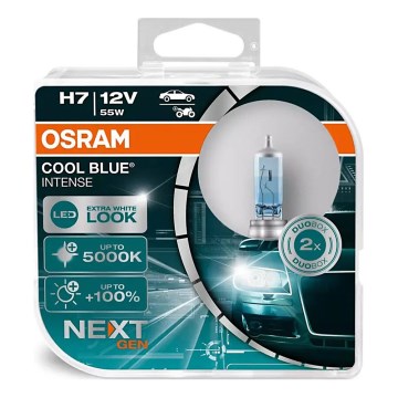 SET 2x Avto žarnica COOL MODRA H7 PX26d/55W/12V 5000K - Osram