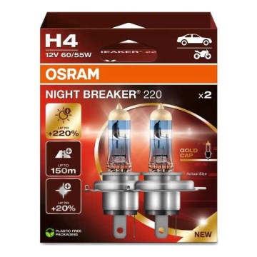 SET 2x Avto žarnica NIGHT BREAKER H4 P43t/60/55W/12V - Osram