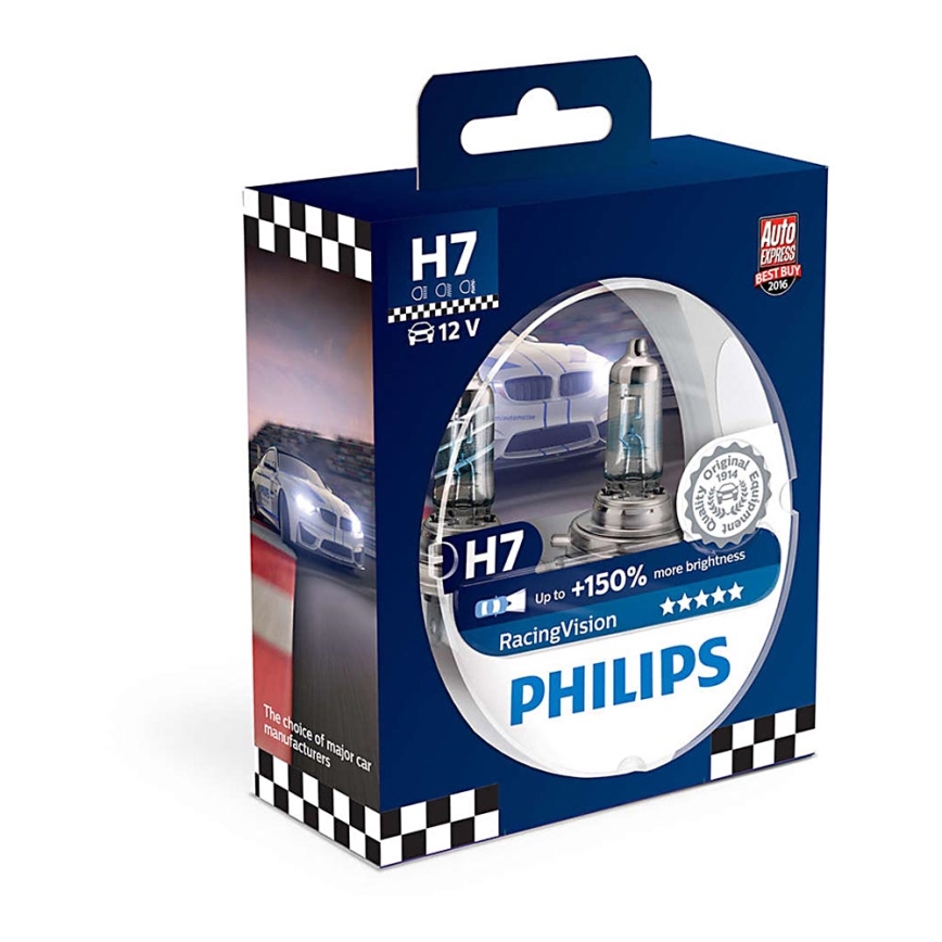 SET 2x Avto žarnica Philips RACINGVISION 12972RVS2 H7 PX26d/55W/12V 3500K