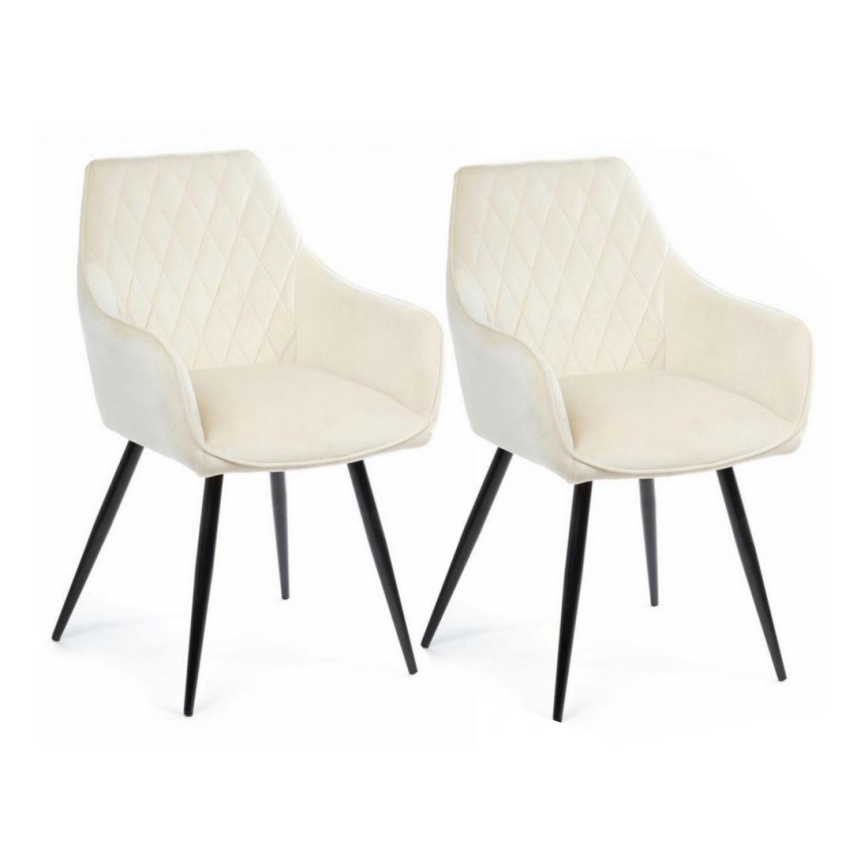 SET 2x Jedilni stol SAMETTI kremna
