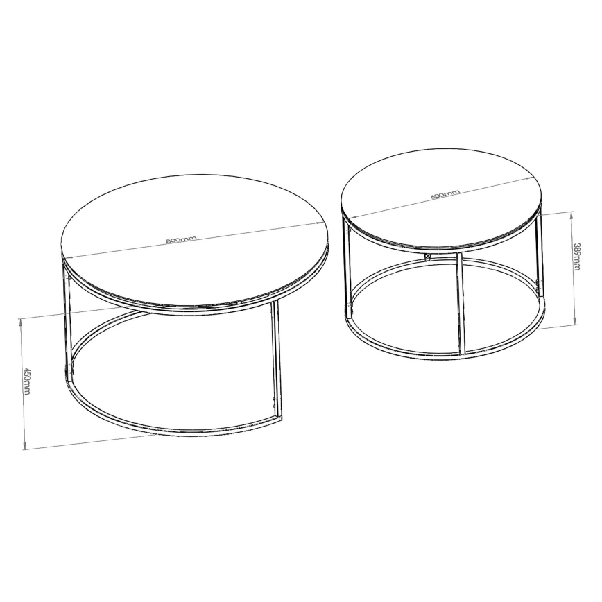SET 2x Klubska mizica BELARUS  črna