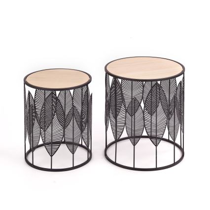 SET 2x Klubska mizica FOLLA pr. 33/40 cm črna